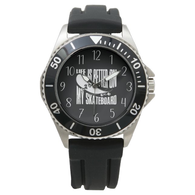 Montre cool amoureux de planche à roulettes (devant)