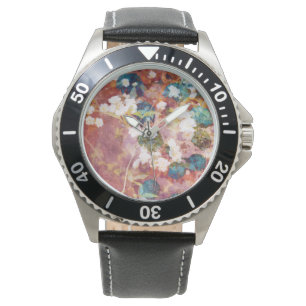 Montre Cool, art tendance de motif fleuri romantique