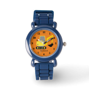 Montre cool boys chantier creuser camion ajouter nom