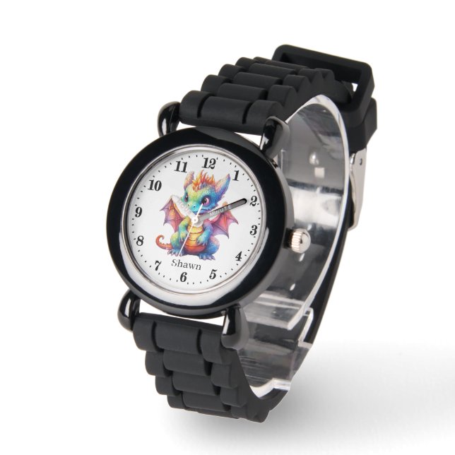 Montre Cool boys dragon ajouter nom (Angle)