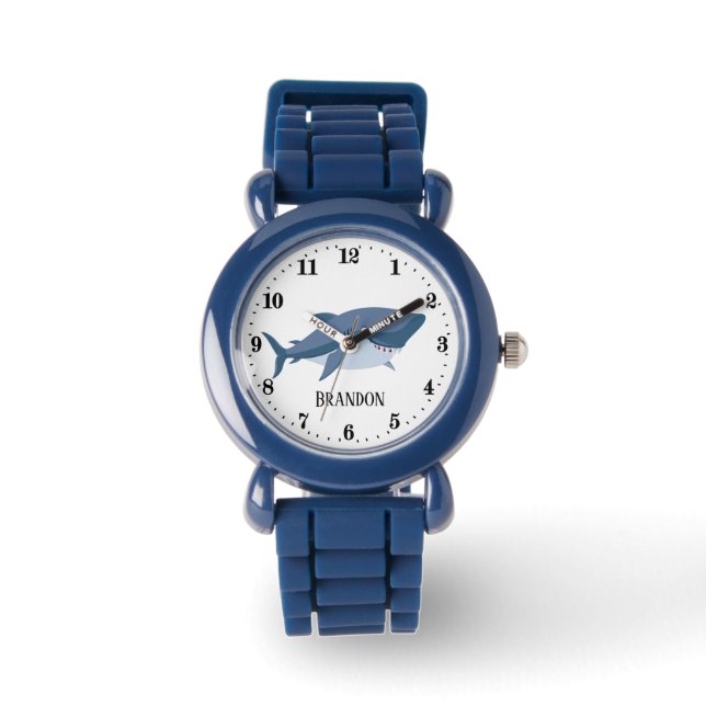 Montre cool boys requin watch ajouter nom (Recto)