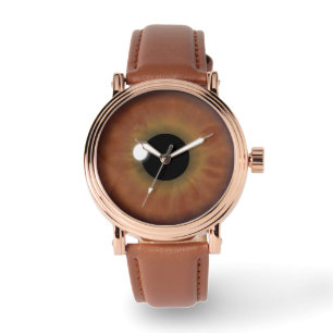Montre Cool Brown oeil Iris Eyeball Custom Wrist Watch