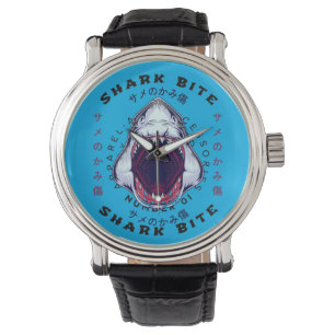 Montre cool d'art à la japonaise de requin