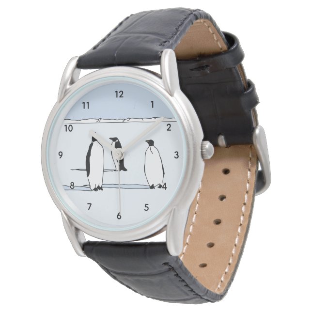 Montre Cool de neige de Penguin  bleu de Penguin Lover ca (Incliné)