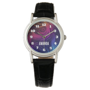 Montre Cool des 60 cercles Vibe et des tourbillons Motif