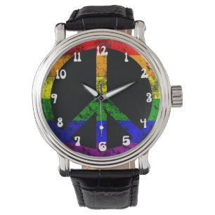 Montre Cool Distressed drapeau Arc-en-ciel