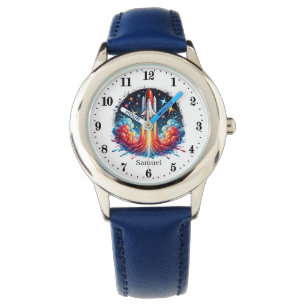 Montre Cool espace roquette ajouter nom Watch