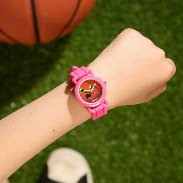 Montre cool filles heureux Basketball sport ajouter nom (Poignet)