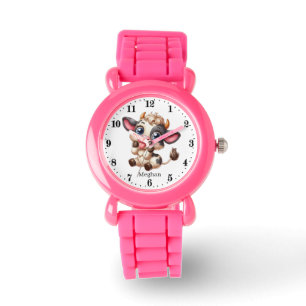 Montre Cool filles vache amoureux ajouter le nom