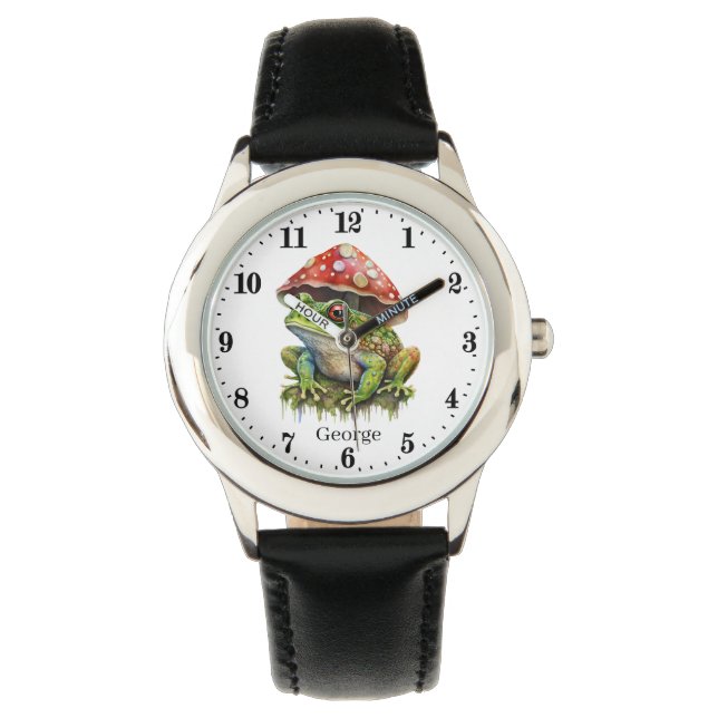 Montre Cool garçons amoureux de grenouille ajouter le nom (devant)