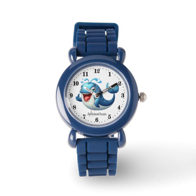 Montre Cool garçons enfants baleine ajouter le nom (Recto)