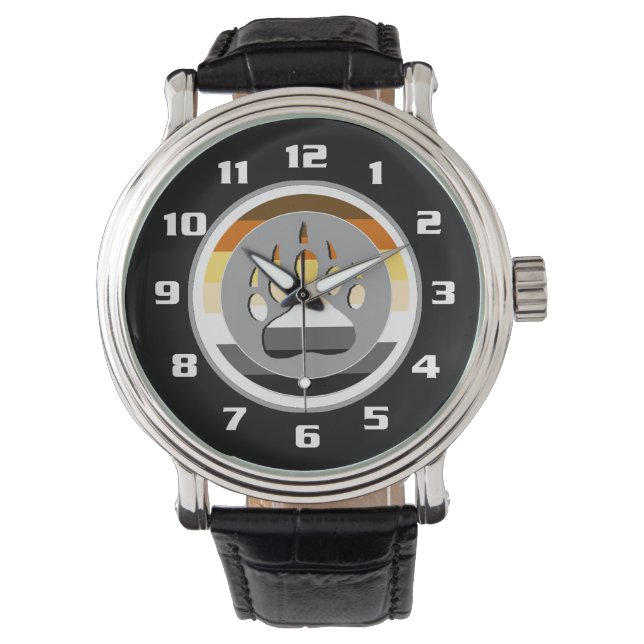 Montre Cool Gay Bear Pride Drapeau Ours Paw (devant)