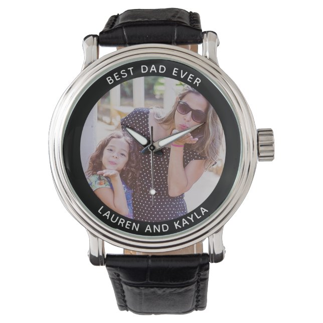 Montre Cool MEILLEUR PAPA JAMAIS Fête des pères moderne P (devant)