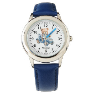Montre Cool Nom personnalisé Voiture Pilote Ours