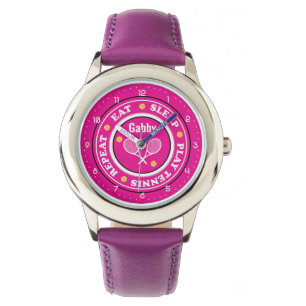 Montre Cool pink tennis slogan with custom name