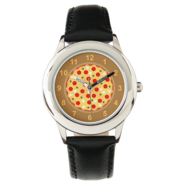 Montre Cool plaisir pizza pepperoni champagne avec les ch (devant)
