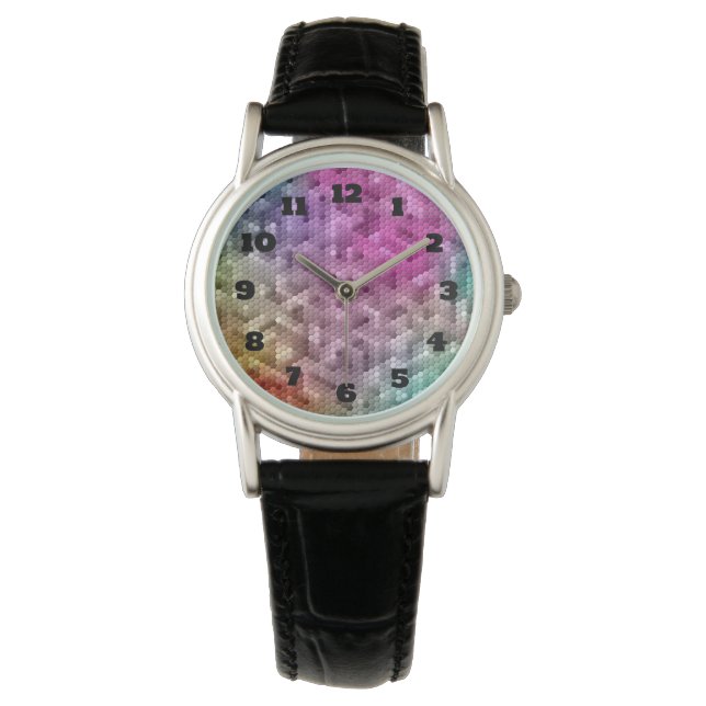 Montre cool Rainbow Color Mosaic (devant)
