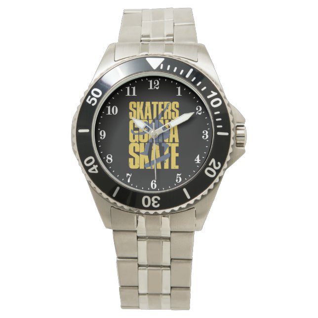 Montre Cool Skateboarders word art  (devant)