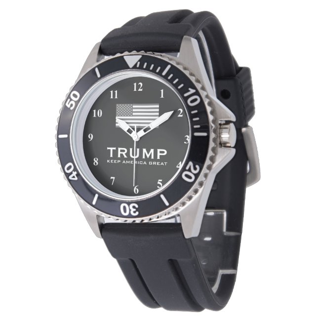 Montre cool Trump avec drapeau américain Garder l' (Incliné)