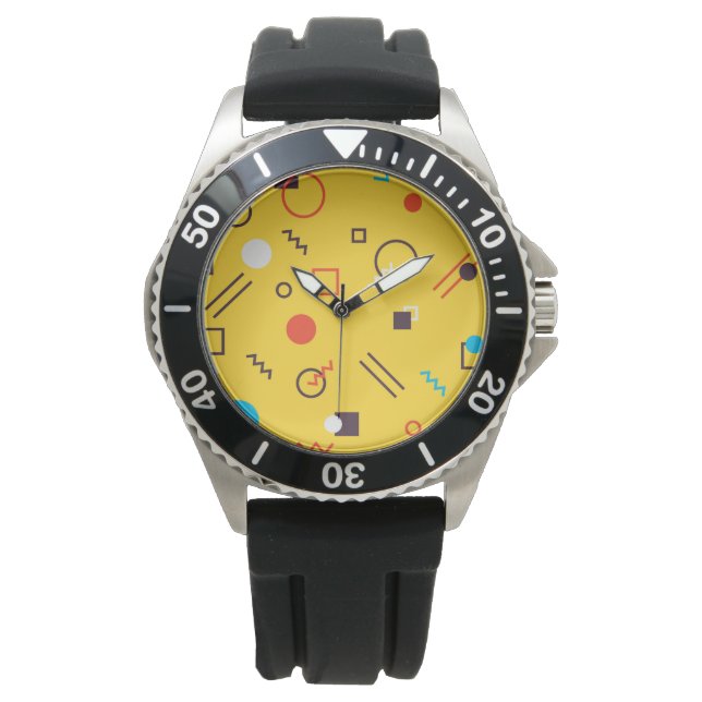 Montre Cool, unique, tendance, urbain géométrique Memphis (devant)