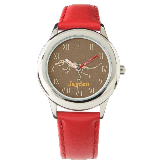 Montre Cool Velociraptor Dinosaur Bones Enfants Personnal (devant)