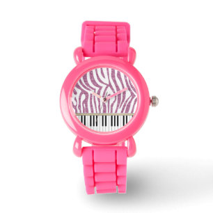 Montre Copie de zèbre de parties scintillantes de rose d