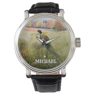 Montre Coq de faisan mouillé en champ
