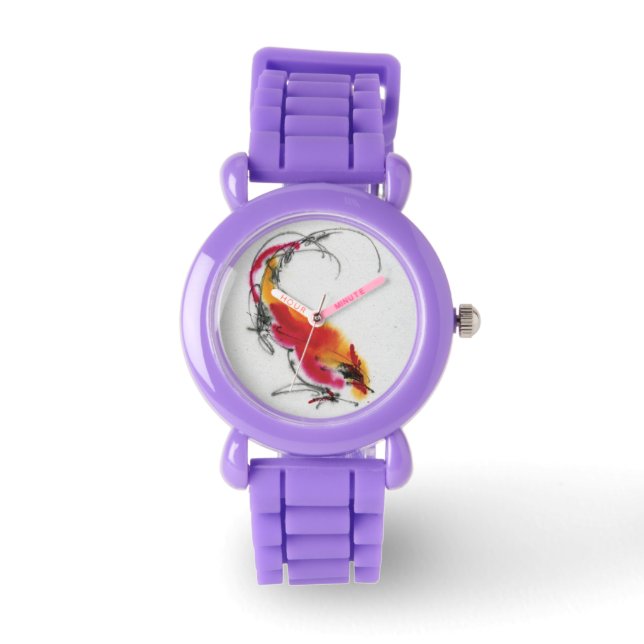 Montre Coq inhabituel. Calligraphie et aquarelle. (Recto)