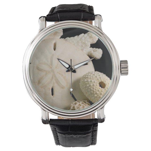 Montre Coquillages Blancs Et Dollar De Sable (devant)