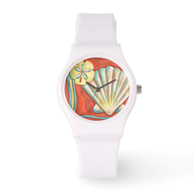 Montre Coquillages Rustiques Orange (Recto)