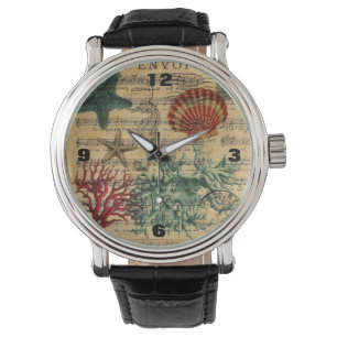 Montre coquillages tropicaux côtiers hippocampes