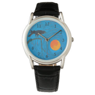 Montre Corbeau et Pleine lune