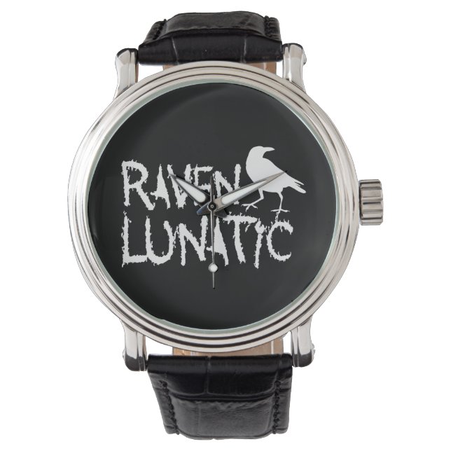 Montre Corbeau noir lunatique (devant)