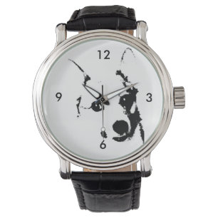 Montre Corgi Chien noir et blanc - croquis