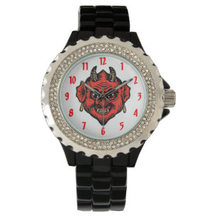 Montre Corne Rouge Satan visage diable