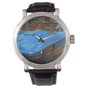Montre Corvette bleue vintage