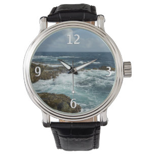 Montre Côte rocheuse d'Aruba et océan bleu