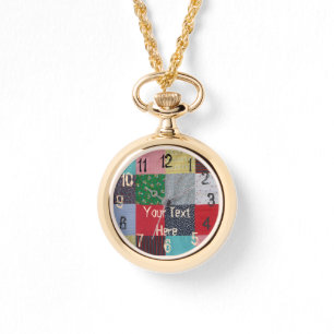 Montre cottagecore coloré amusant patchwork vintage
