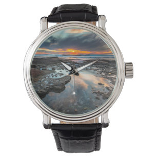 Montre Coucher de soleil depuis les bassins de marée