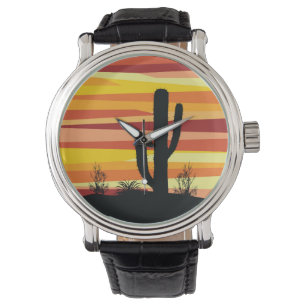 Montre Coucher de soleil géométrique dans le désert