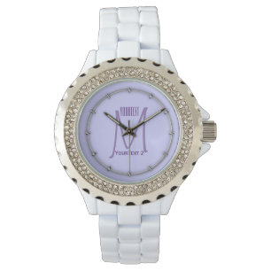 Montre Couleur d'accent du lavande prête à personnaliser