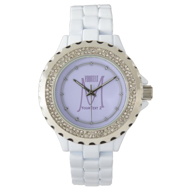Montre Couleur d'accent du lavande prête à personnaliser (devant)