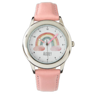 Montre Couleur d'eau douce arc-en-ciel personnalisé