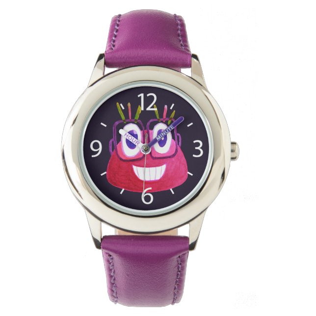 Montre Couleur d'eau douce Geek lunettes Candy Caractère  (devant)