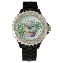 COULEUR D'EAU VERTE PURPLE MARDI GRAS CUPCAKE