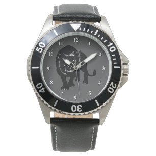 Montre Couleur personnalisée avec Silhouette Lion 