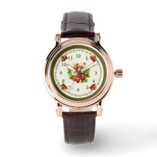 Montre Couleur Rosegold vert Loden Regarder la fraise