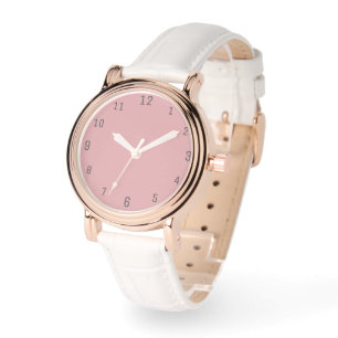 Montre Couleur solide rose Rose   Classique   Élégant