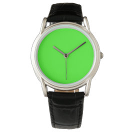 Montre Couleur solide verte néon | Classique