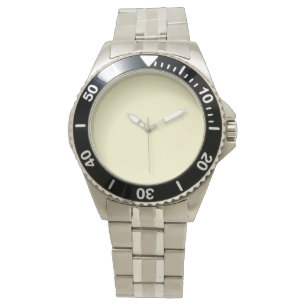 Montre Couleur uni jaune pastel Classique Élégant